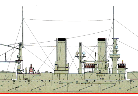 Боевой корабль Россия - Petropavlovsk 1904 [Battleship] - чертежи, габариты, рисунки